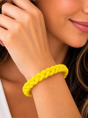 Marc Jacobs Yellow Braided Silicone Bracelet - Women Accessories